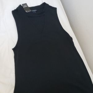 Black sleeveless choker top